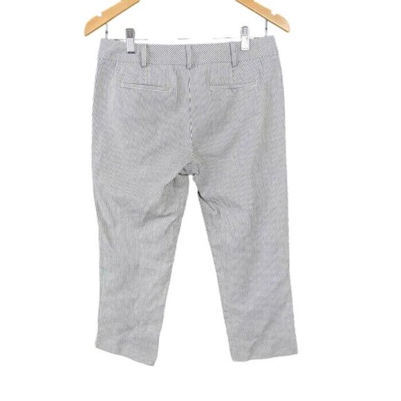 Talbots Capri Pants Seersuker Womens 4 Petite Blue White Striped Coastal Preppy - Picture 2 of 7